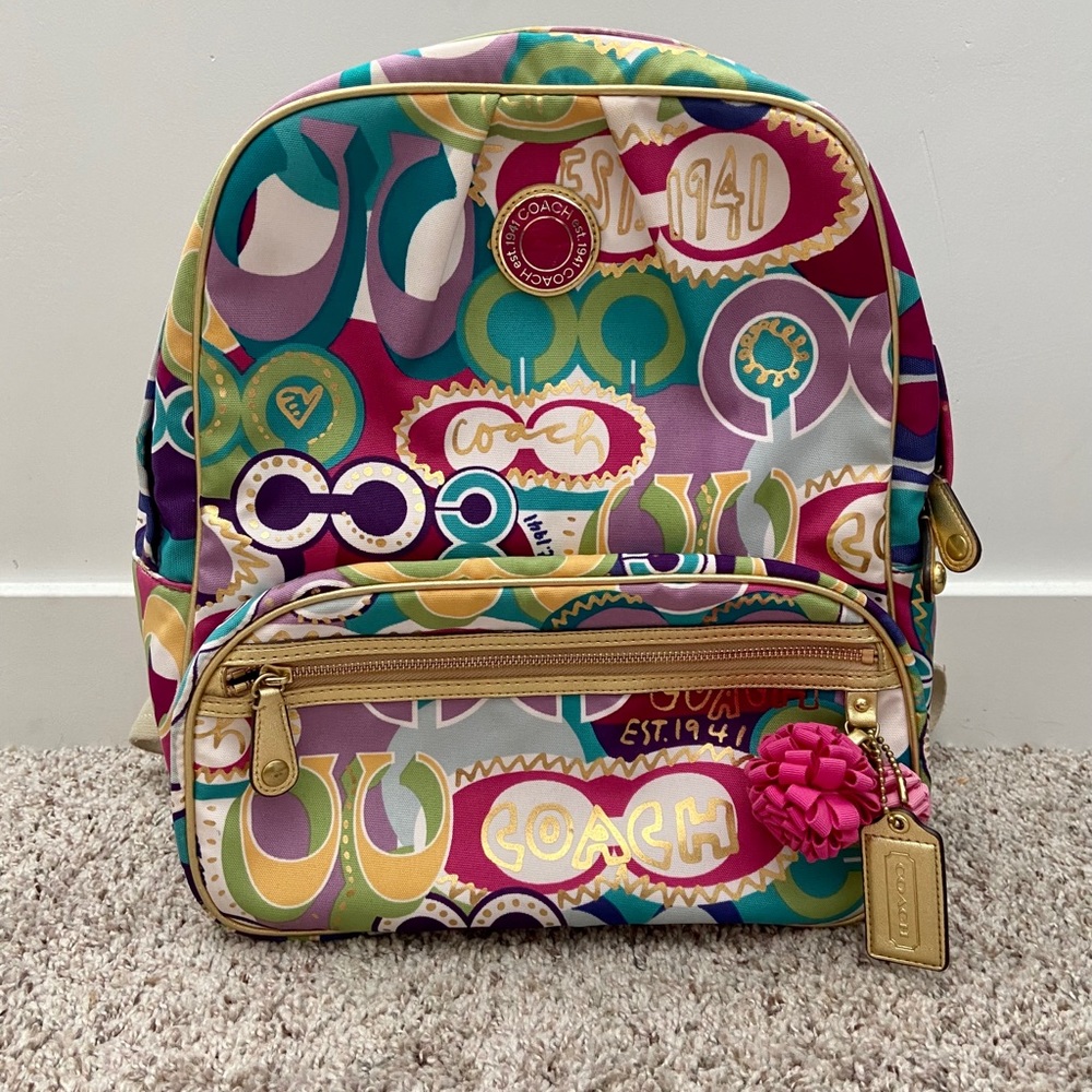 Coach Poppy Pop Glam C Pattern Backpack